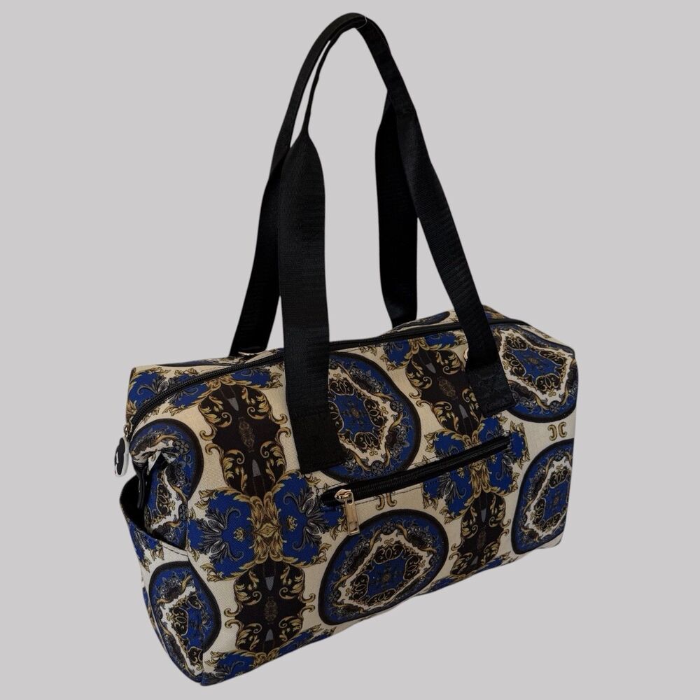 Alice + Olivia Old World Baroque Print Duffel Bag Regal Romance Nylon Weekender